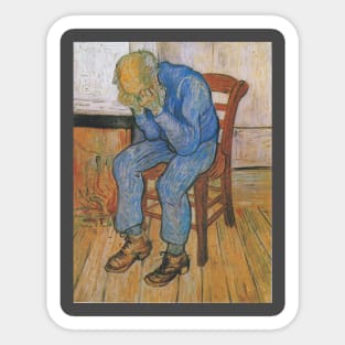 Grieving old man by van Gogh Sticker